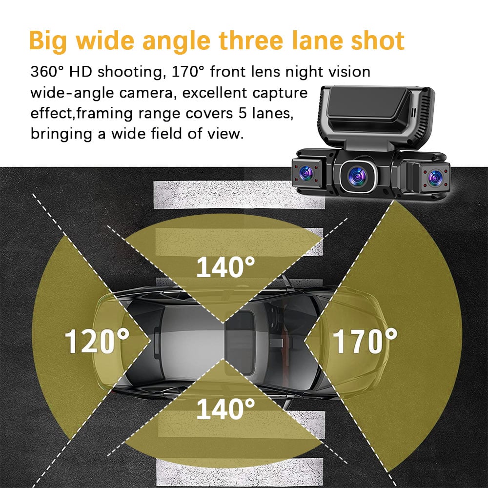 360° Car DVR WiFi 4Channels Dash Cam Video Recorder