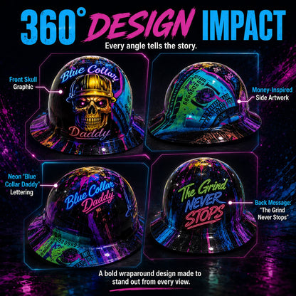 🔥Father‘s Day 50% OFF 👷‍♂️ Blue Collar Daddy Hydro-Dipped Hard Hat