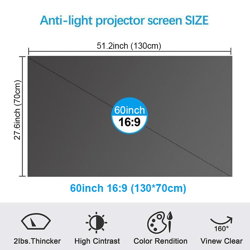 60 inch(130cm*70cm)