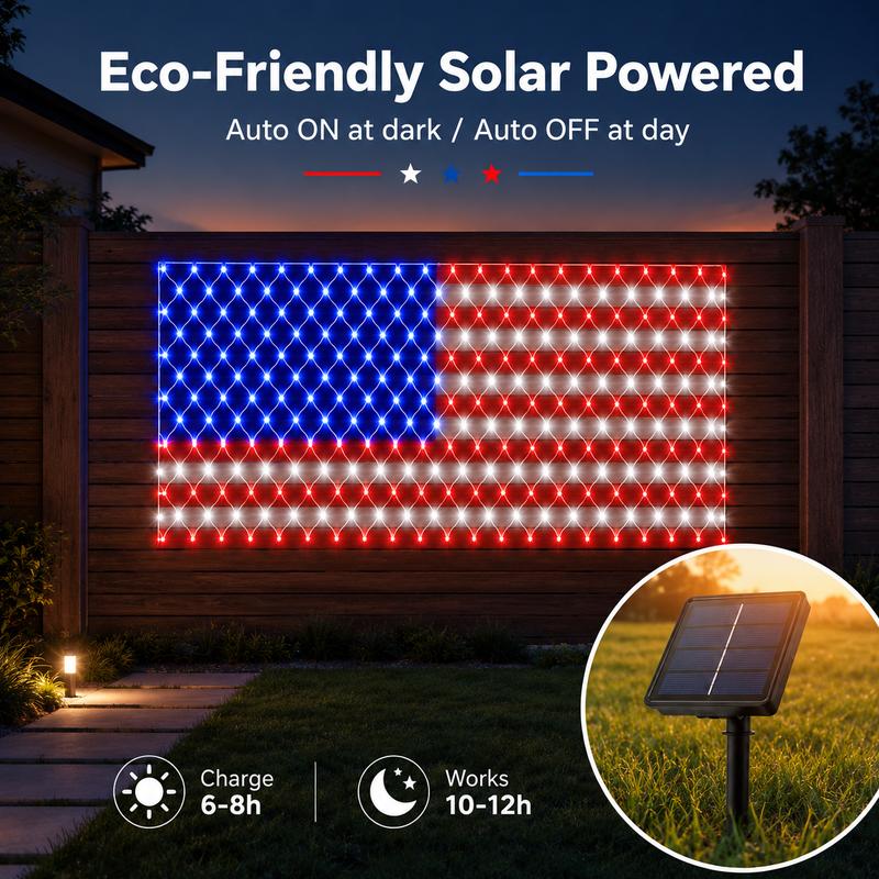 Solar American LED Flag - Celebrate America's 250th Birthday