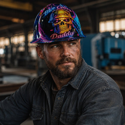 🔥Father‘s Day 50% OFF 👷‍♂️ Blue Collar Daddy Hydro-Dipped Hard Hat