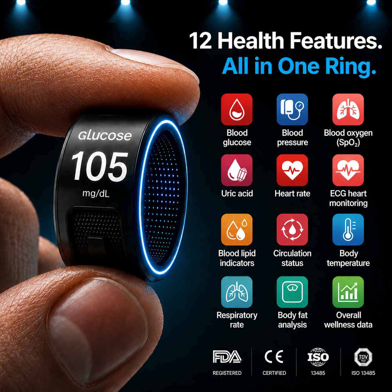 🎉 80% OFF Launch Offer🔥G1 Non-Invasive Smart Ring