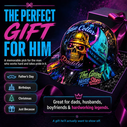 🔥Father‘s Day 50% OFF 👷‍♂️ Blue Collar Daddy Hydro-Dipped Hard Hat