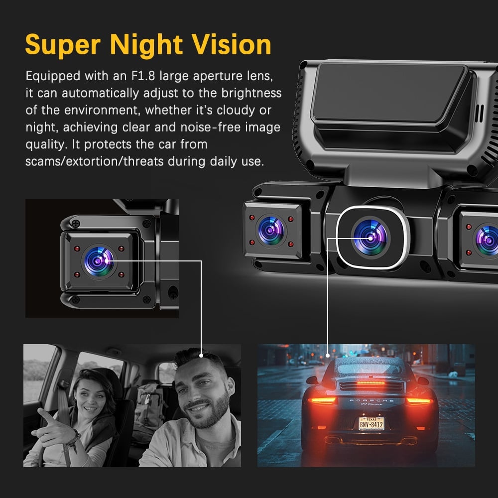 360° Car DVR WiFi 4Channels Dash Cam Video Recorder